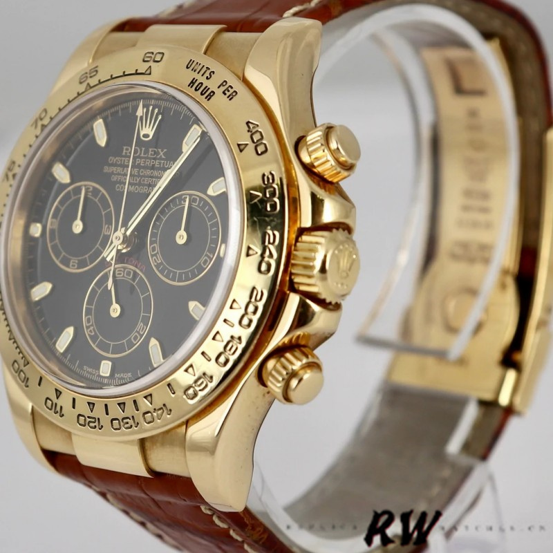 Rolex Cosmograph Daytona 116518 Brown Leather Strap 40mm Mens Replica Watch - QualitySwissReplica