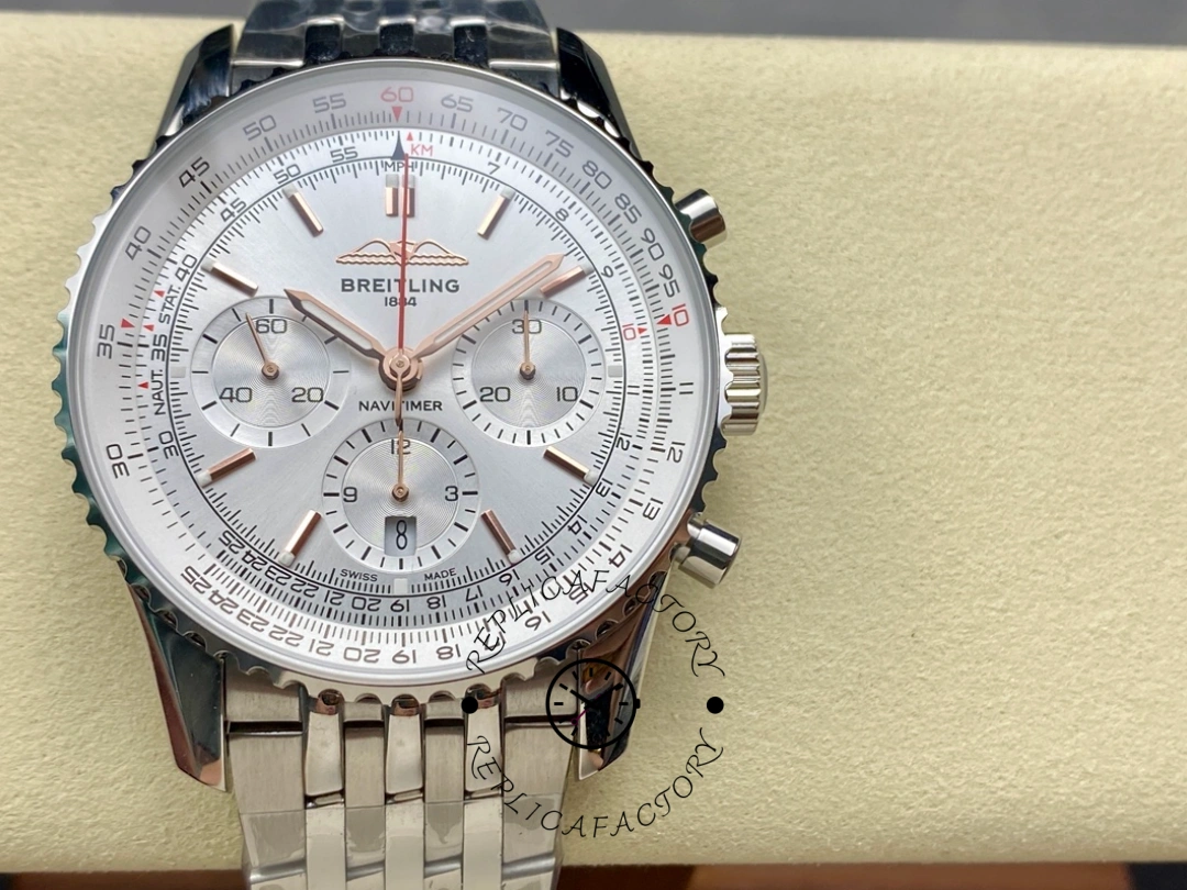 Breitling Navitimer B01 Clone AB0139211G1A1 Silver Dial 41mm - QualitySwissReplica