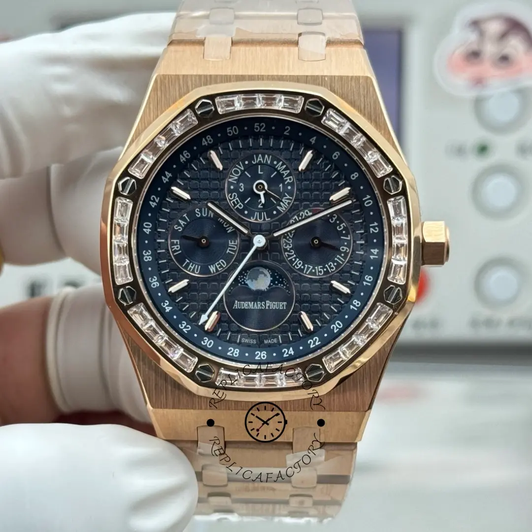 AP 26598BC.ZZ.1220BC.01 Royal Oak 41 Blue Dial 1:1 Clone Rose Gold - QualitySwissReplica