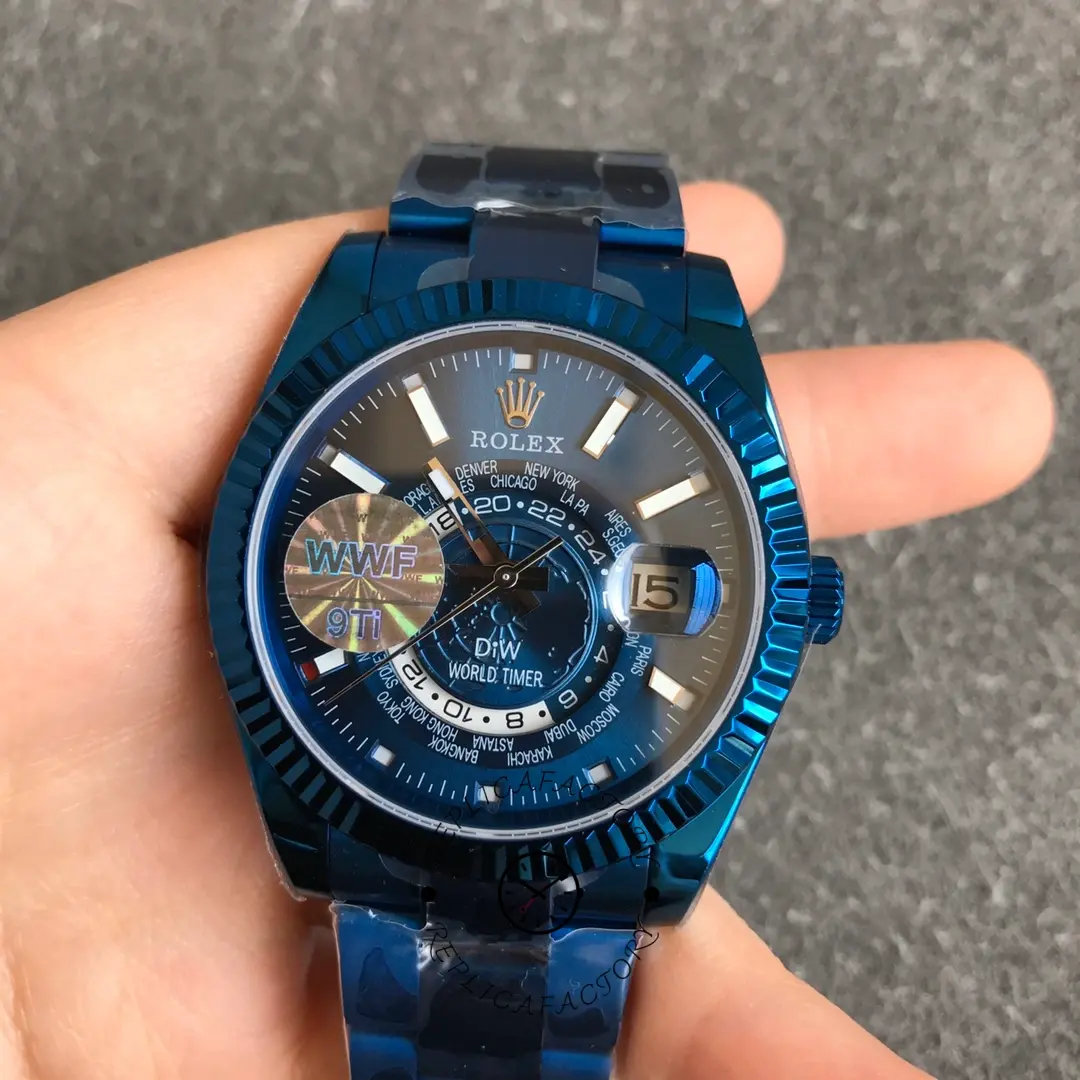 Rolex DiW Sky Dweller 326934 BLUE DLC 40MM Men's Watch - QualitySwissReplica