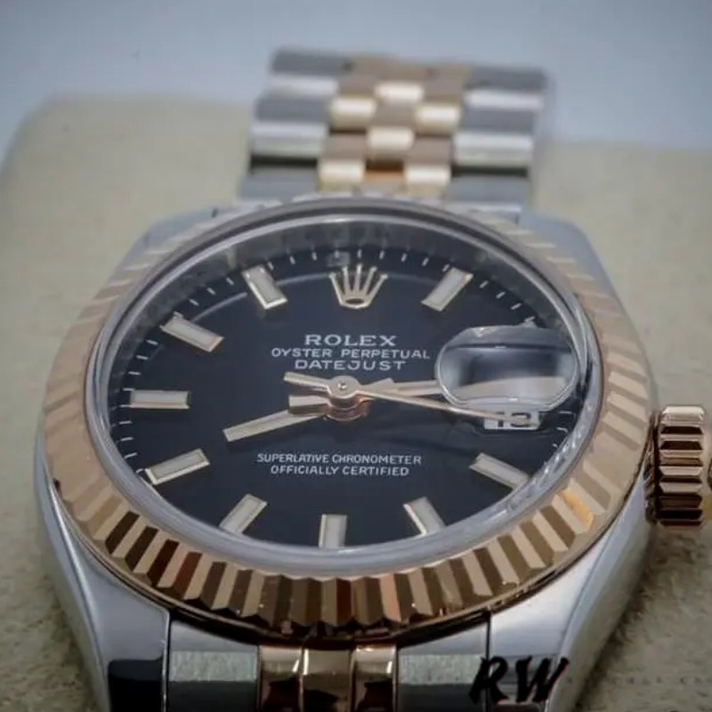 Rolex Datejust 179171 Black Dial Fluted Bezel 26MM Lady Replica Watch - QualitySwissReplica