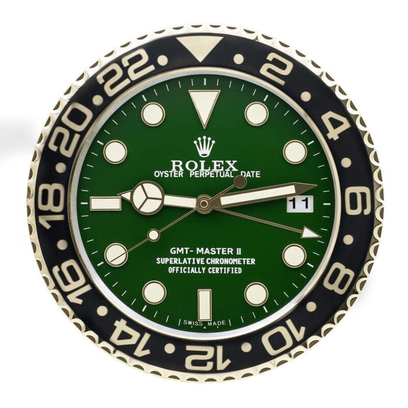Rolex GMT Master Gold & Green Vintage Wall Clocks - QualitySwissReplica
