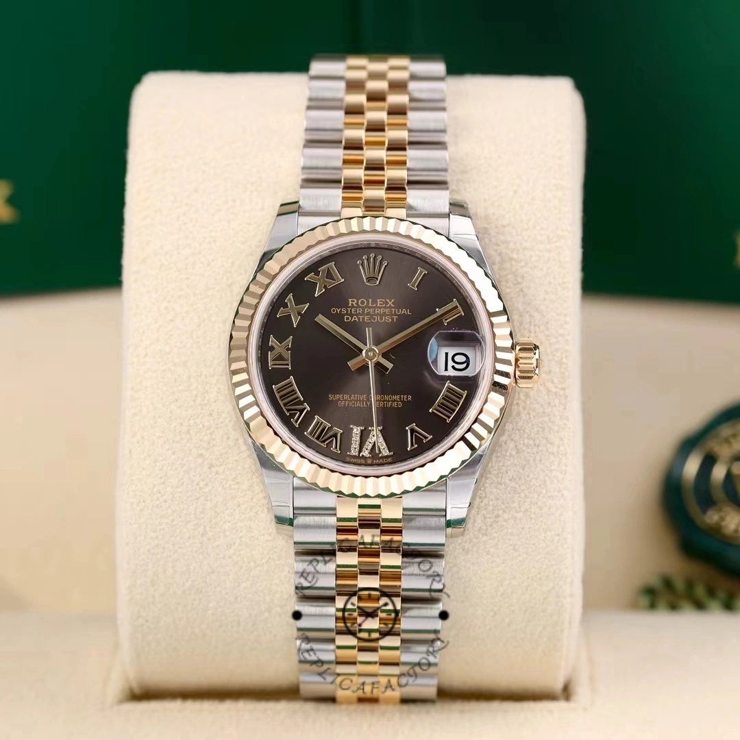 Rolex Datejust 31mm Stainless Steel and Yellow Gold 278273 0018 Grey VI Roman Jubilee - QualitySwissReplica