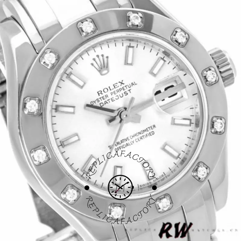 Rolex Masterpiece Pearlmaster 80319 White Dial 29MM Lady Replica Watch - QualitySwissReplica
