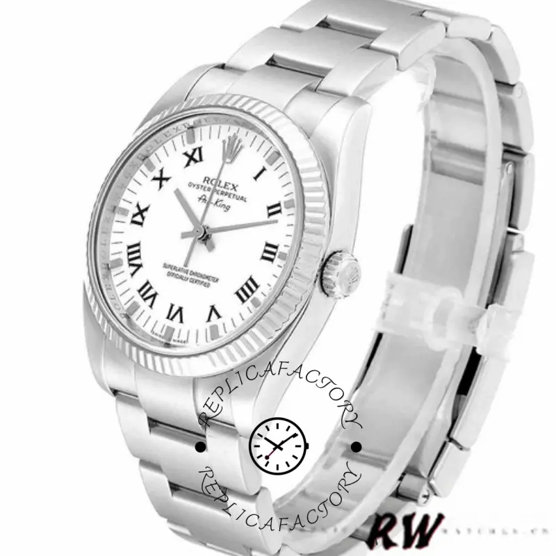 Rolex Oyster Perpetual Air-King 114234 White Dial 34mm Unisex Replica Watch - QualitySwissReplica