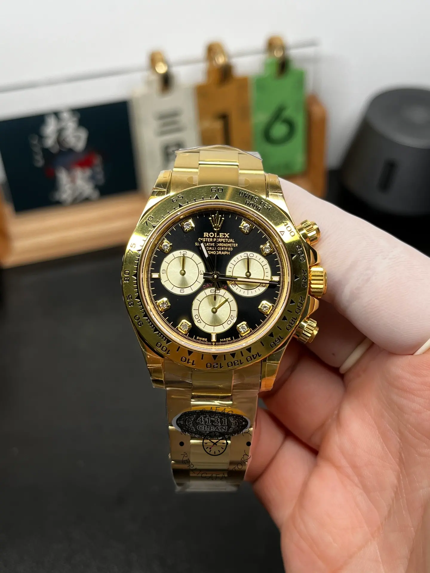 Rolex Daytona Cosmograph 126508 0003 Yellow Gold Black Dial Replica Watch - QualitySwissReplica
