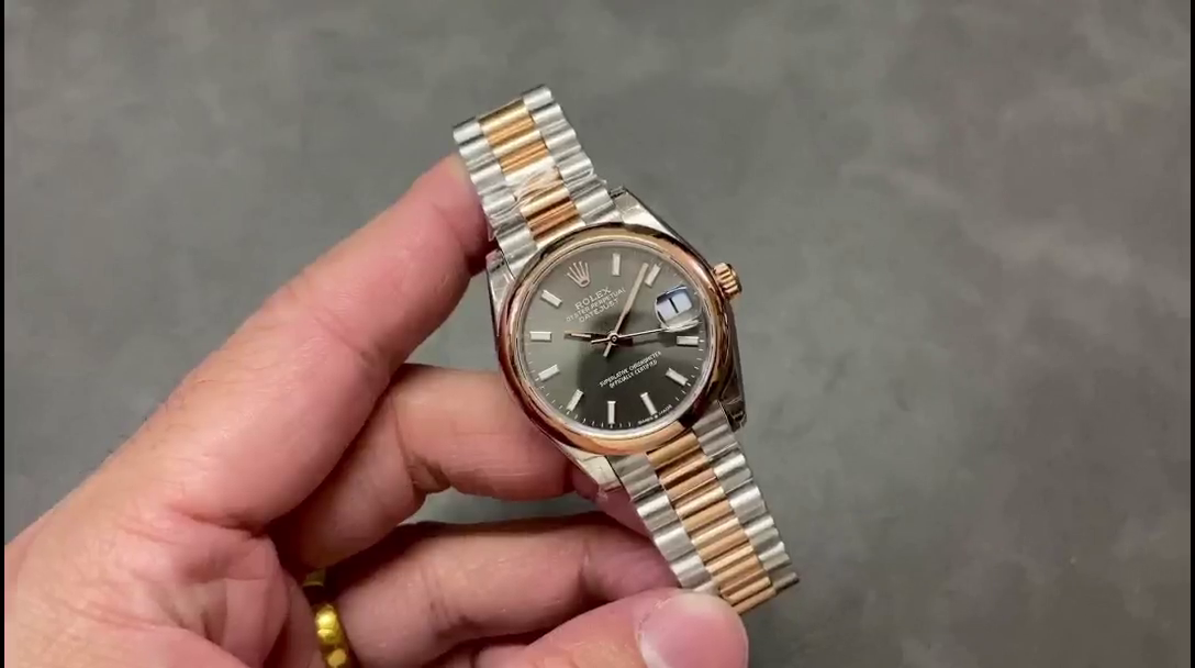 Rolex Datejust 36 Everose Gold Grey Dial Jubilee m126201 0013 - QualitySwissReplica