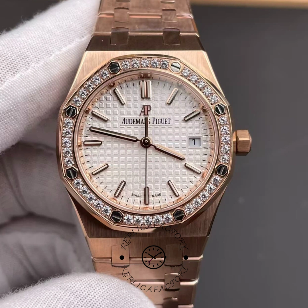 AP Royal Oak Replica Automatic 34 Rose Gold 77351OR.ZZ.1261OR.01 - QualitySwissReplica