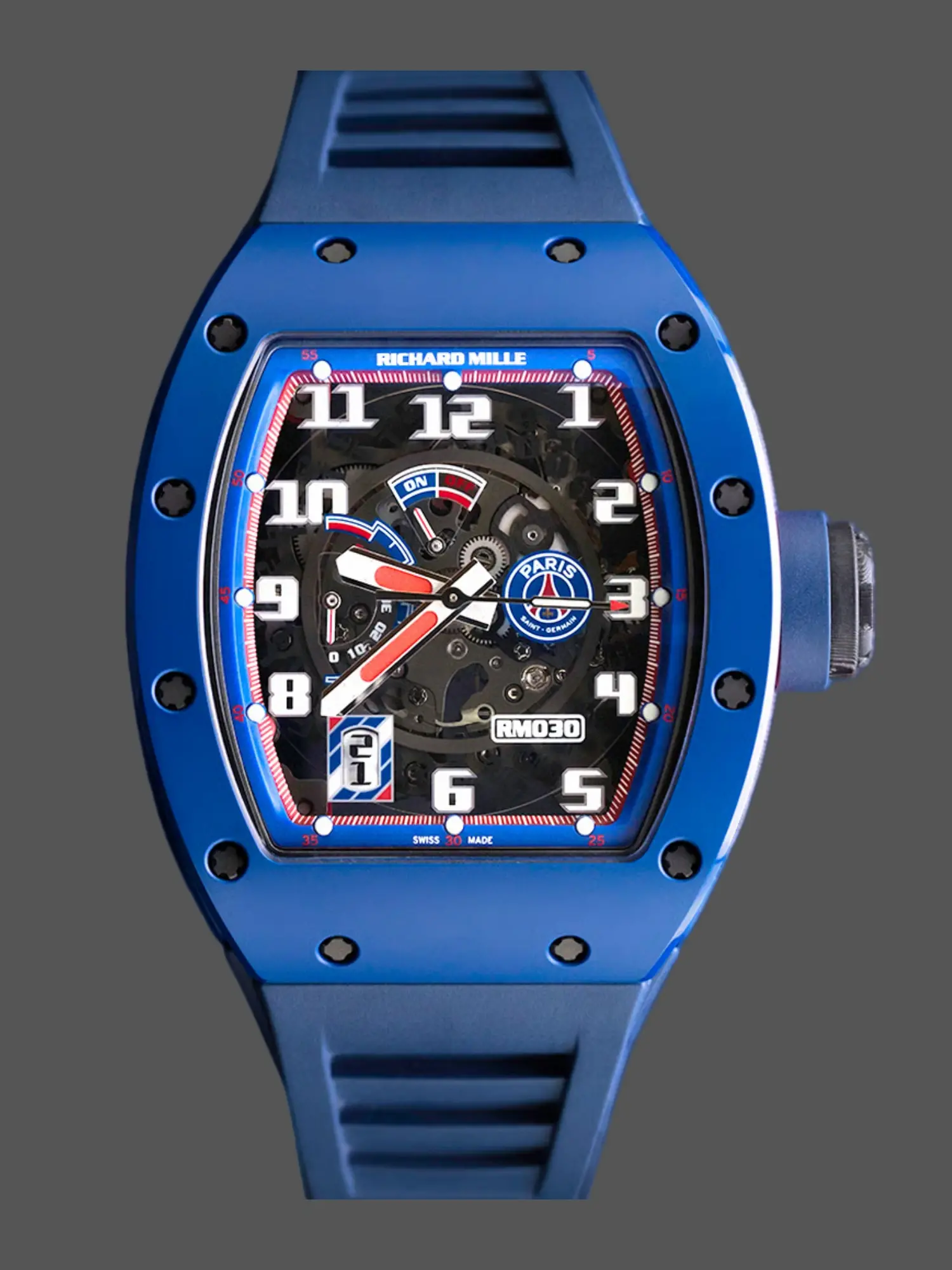 Richard Mille RM 030 PSG 1:1 Clone Blue Ceramic Watch - QualitySwissReplica