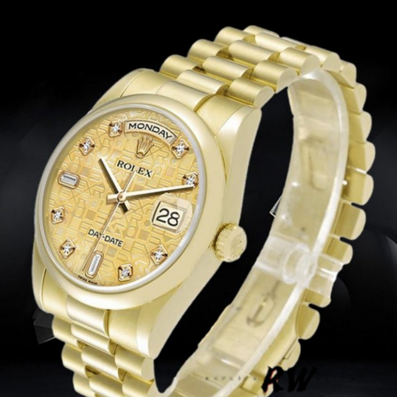 Rolex Day-Date 118208 Champagne Jubilee Dial 36mm Unisex Replica Watch - QualitySwissReplica