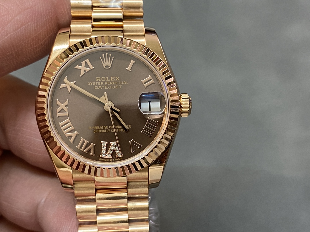 Rolex Datejust 31 Everose Gold Chocolate Dial m278275 0025 - QualitySwissReplica