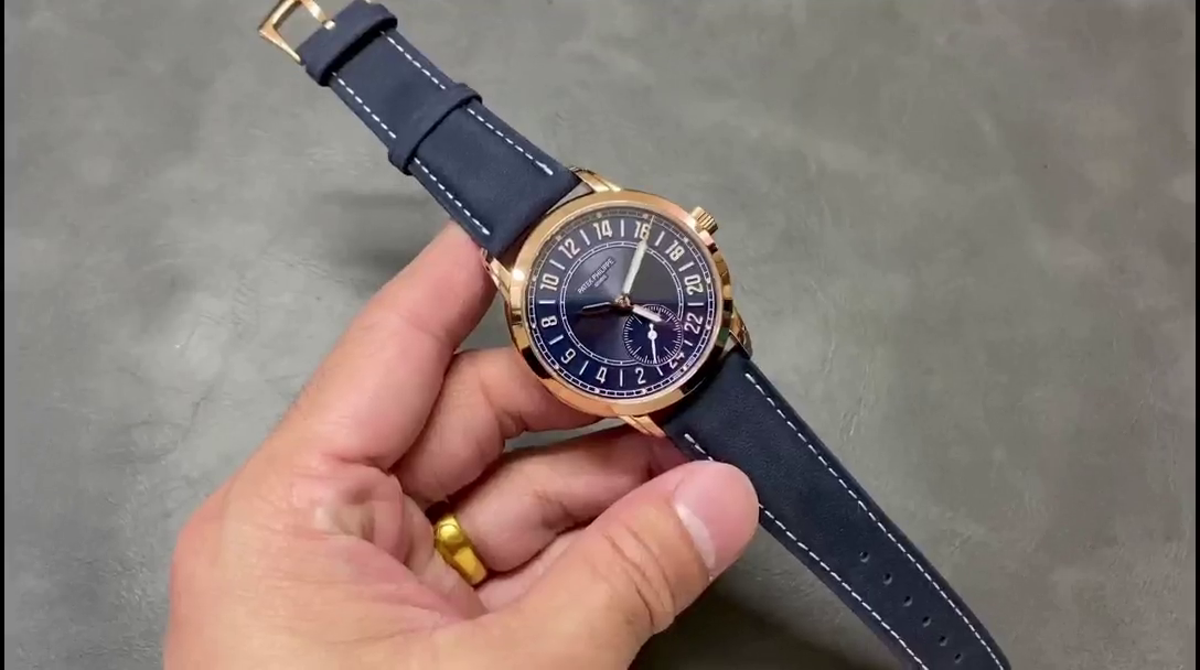 Patek Philippe Complications Rose Gold Blue 5224R 001 42mm Replica - QualitySwissReplica