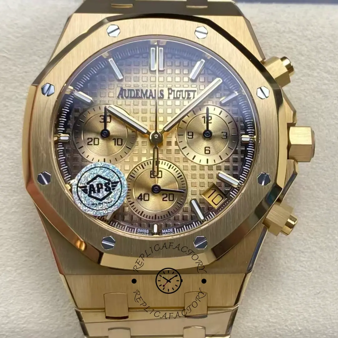 Replica AP Royal Oak Chronograph 41 26240BA.OO.1320BA.02 Yellow Gold - QualitySwissReplica