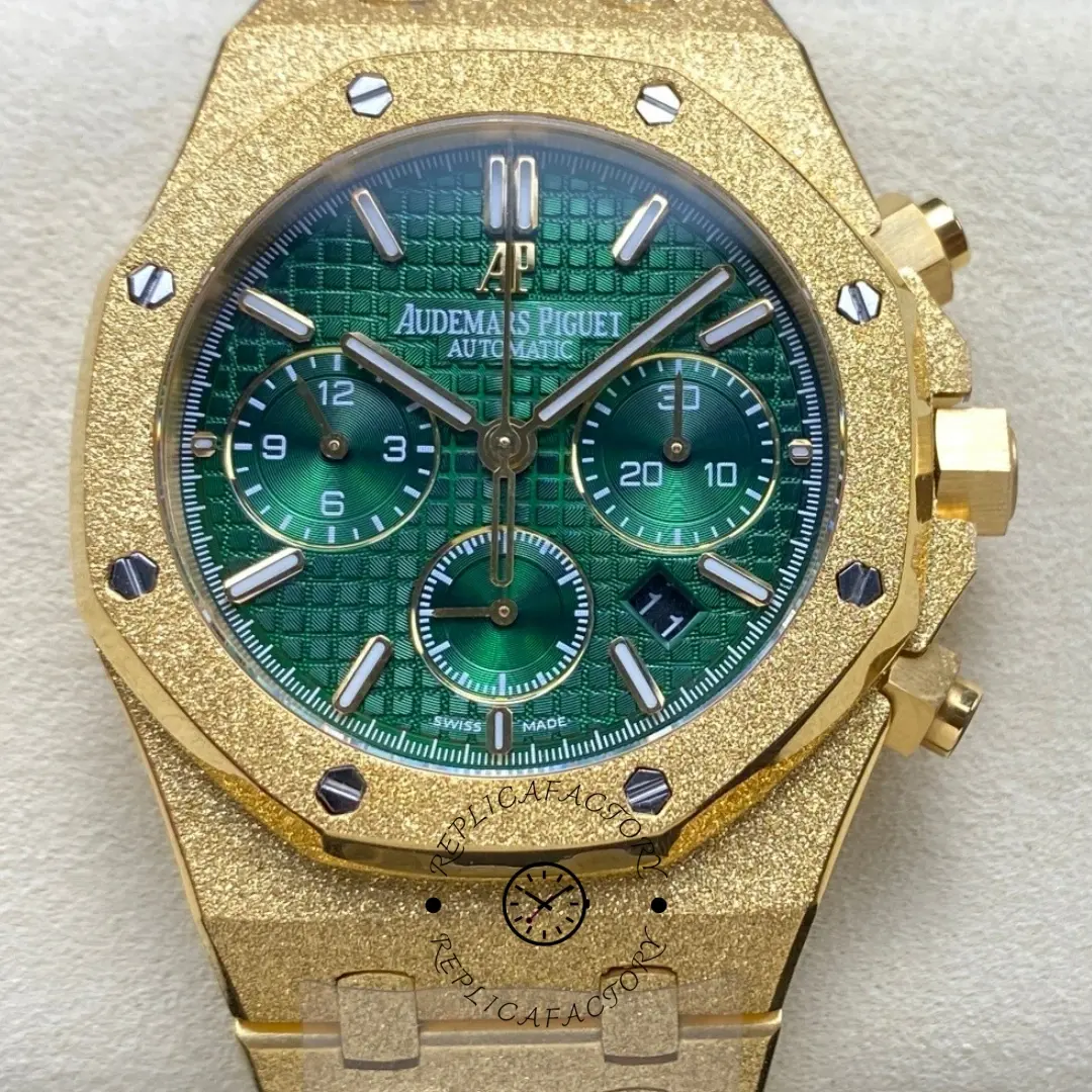 AP Royal Oak Chronograph 41 26331BA.OO.1220BA.02 Replica Frosted Gold - QualitySwissReplica