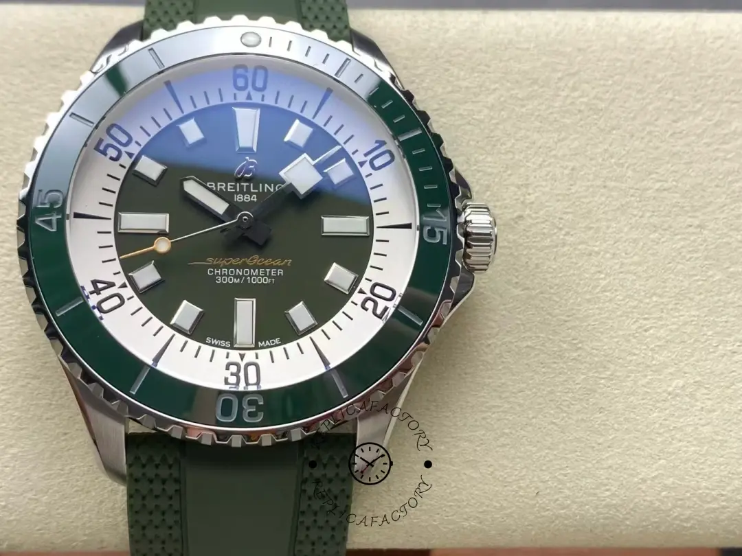 Breitling Superocean Automatic 44 Green Men's Diving Watch A17376A31L1S1 Replica - QualitySwissReplica