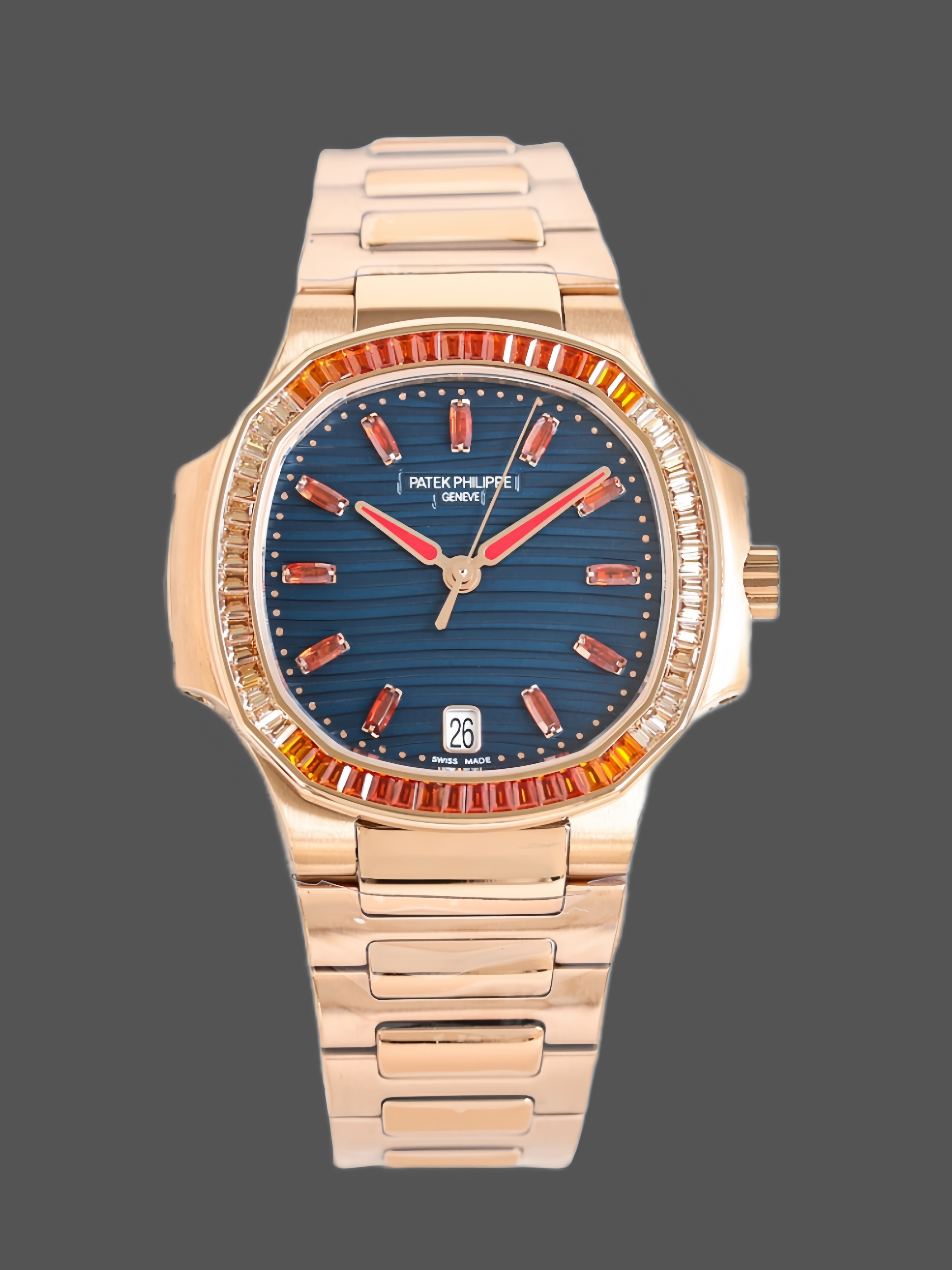Patek Philippe Nautilus Ladies Rose Gold Blue Dial 7118 35.2mm - QualitySwissReplica