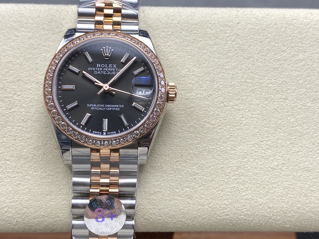 Replica Rolex Datejust 31 Dark Rhodium Dial 278381RBR 0018 Lady Watch - QualitySwissReplica
