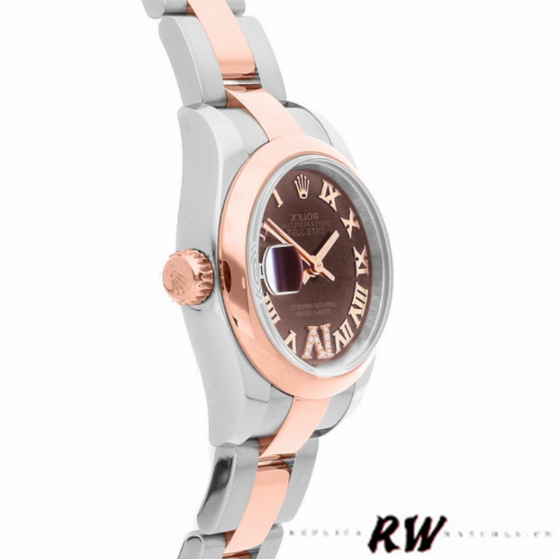 Rolex Datejust 179161 Stainless Steel and Everose Gold Chocolate Brown Dial 26MM Lady Replica Watch - QualitySwissReplica