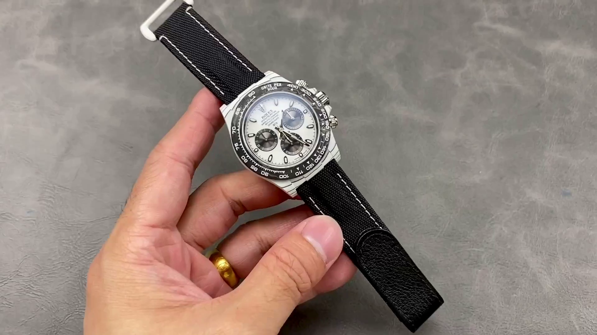Replica Rolex Daytona IRBIS DiW White & Black Dial Black Nylon Strap 41mm - QualitySwissReplica