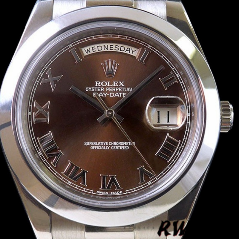 Rolex Day-Date 118209 White Gold Chocolate Brown Dial 36mm Unisex Replica Watch - QualitySwissReplica