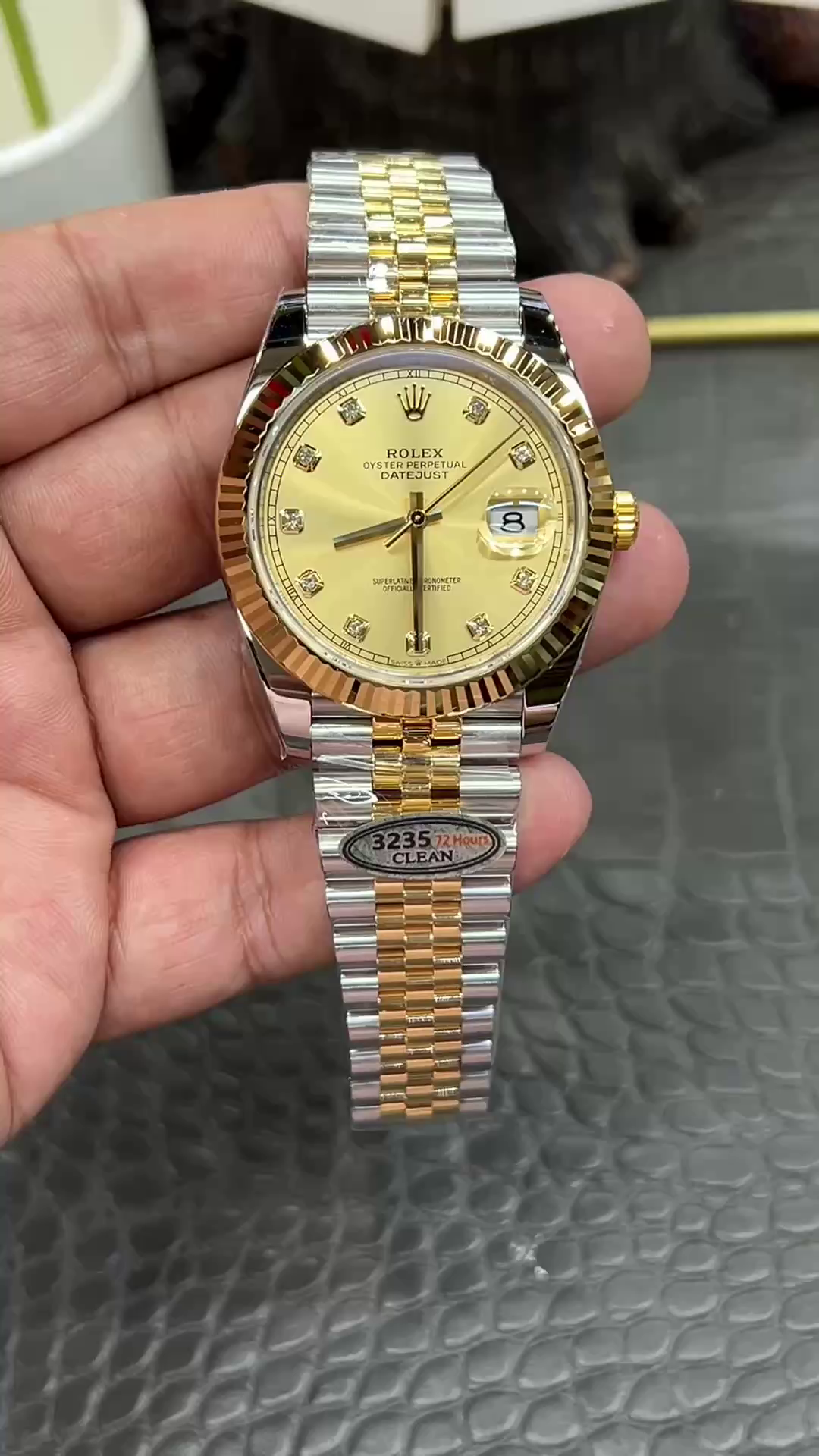 2022 Rolex Datejust Champagne Diamond Dial Two Tone M126333-0012 41mm Mens Replica Watch - QualitySwissReplica