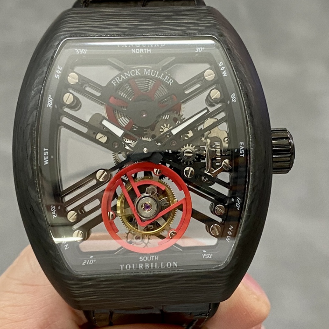 Franck Muller Skeleton V45 T SQT Black Strap 35.6mm×40.6mm - QualitySwissReplica