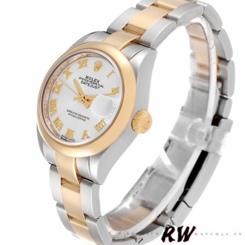 Rolex Datejust 279163 Silver Roman Dial Domed Bezel 28mm Lady Replica Watch - QualitySwissReplica