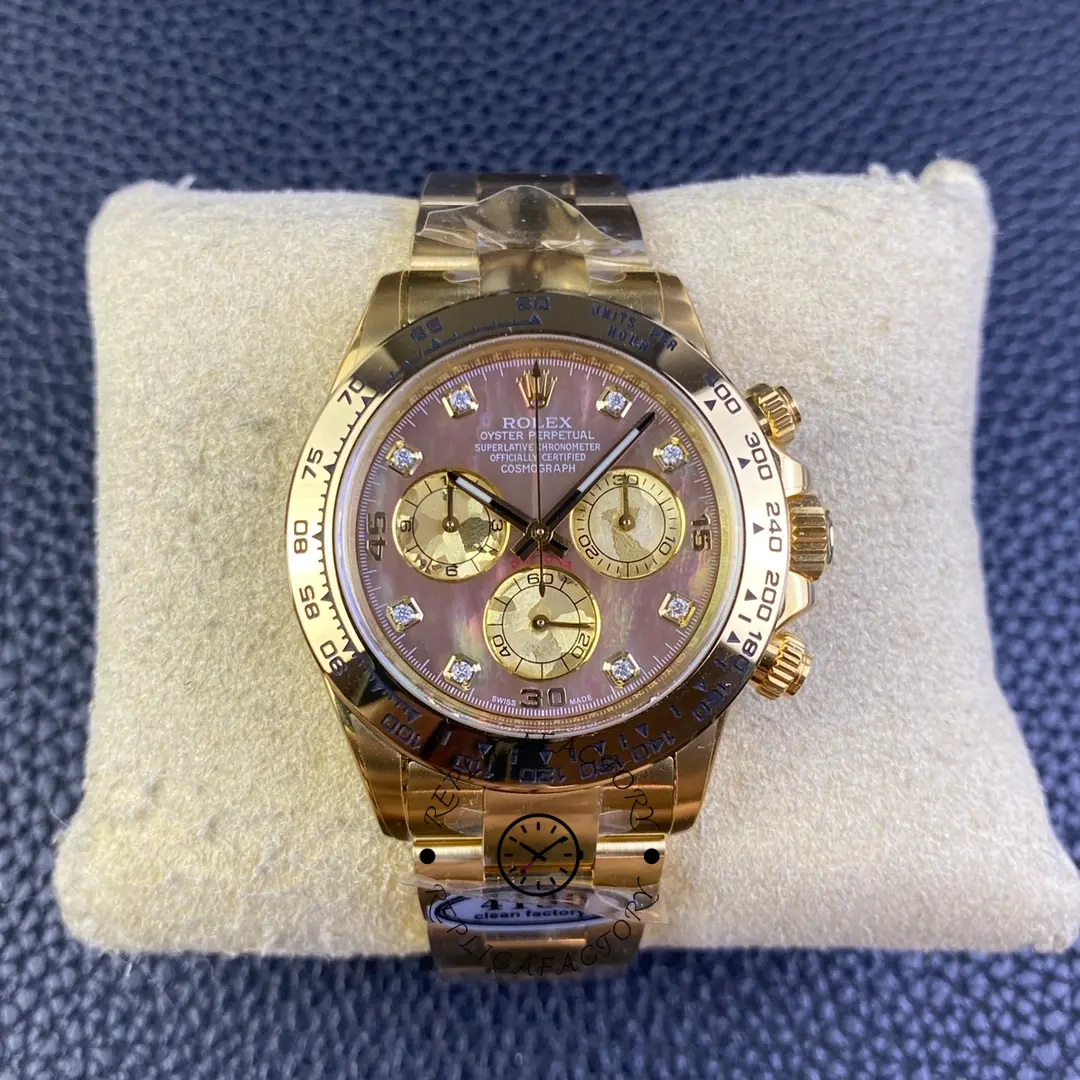 Rolex Daytona 116508 Yellow Gold Black Mother Of Pearl Dial 40MM Mens Replica Watch - QualitySwissReplica