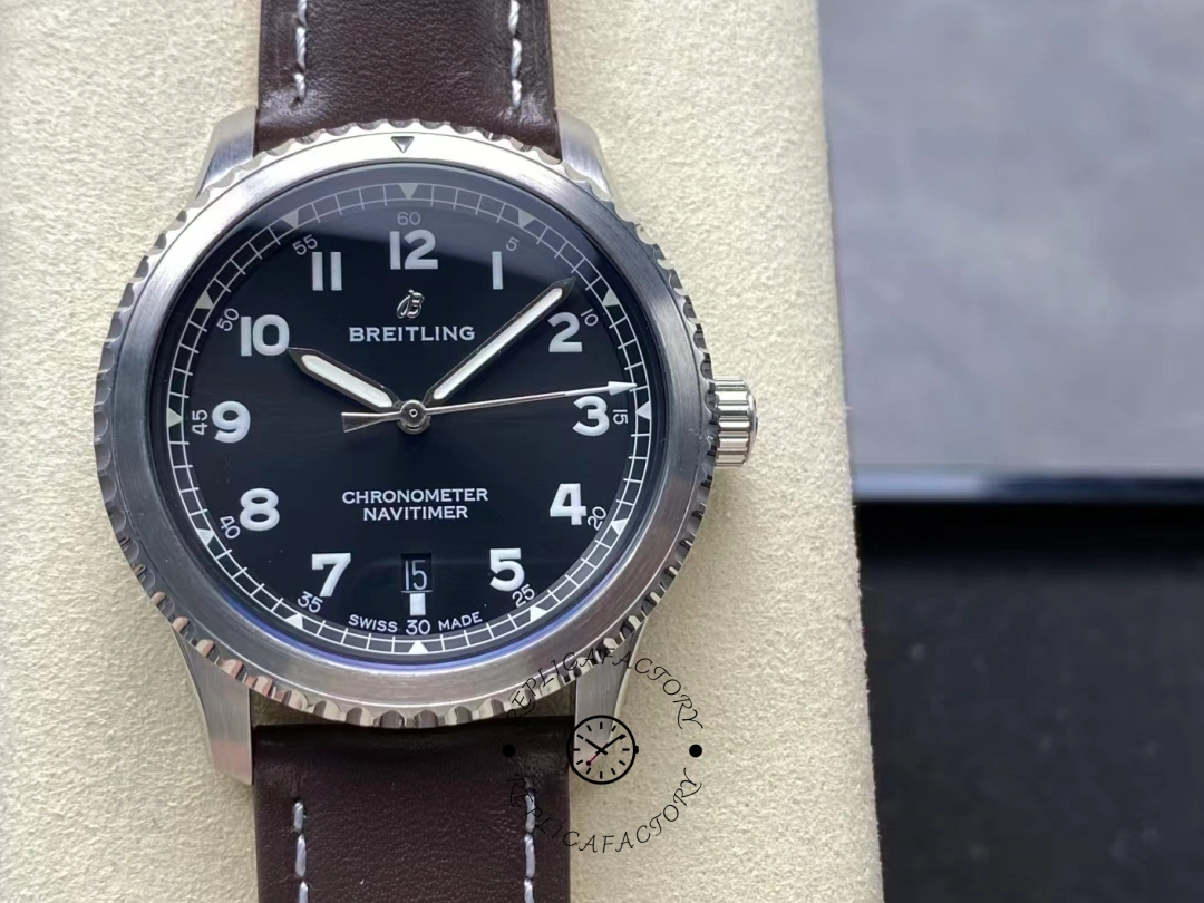 Breitling Navitimer 8 Automatic 1:1 Clone A17314101B1X1 41mm Brown Calfskin Strap - QualitySwissReplica