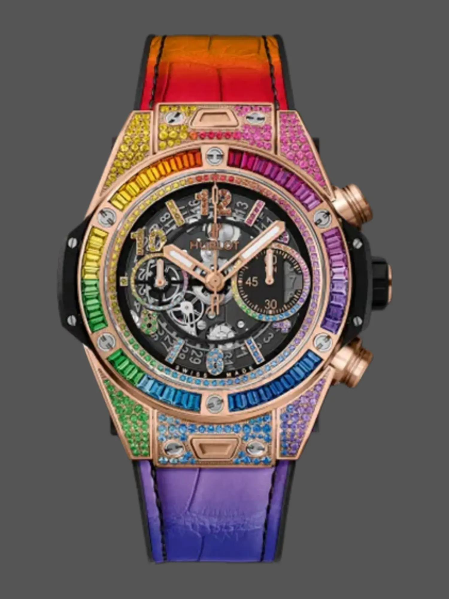 Hublot Big Bang Unico 1:1 Clone 45 Rainbow 411.OX.9910.LR.0999 Men's Watch - QualitySwissReplica