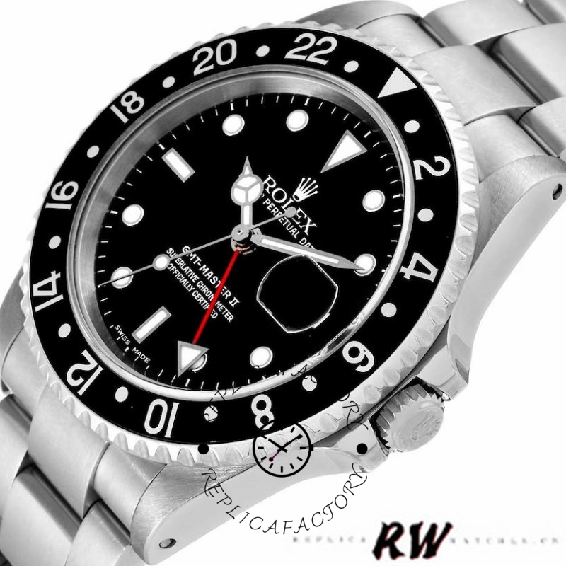 Rolex GMT-Master II 16710 Black Dial Stainless Steel Case 40MM Mens Replica Watch - QualitySwissReplica