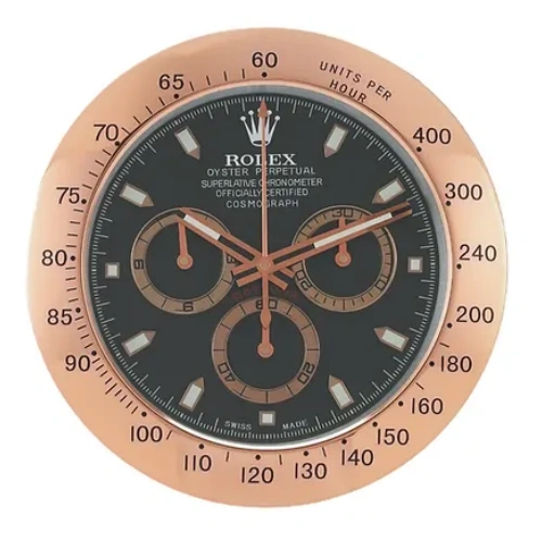 Rolex Daytona Rose Gold & Black Wall Clock - QualitySwissReplica