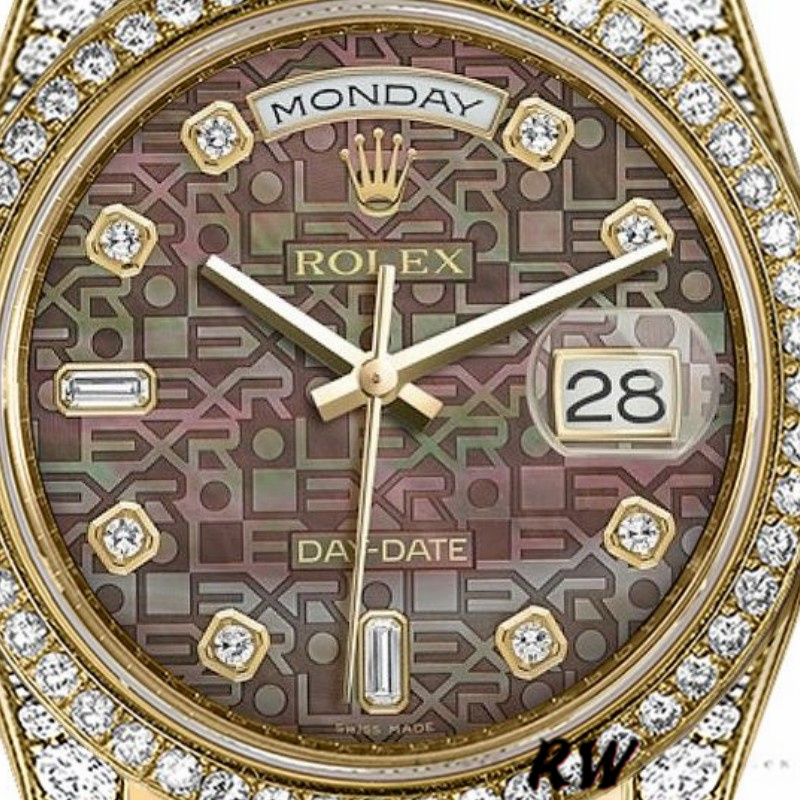 Rolex Day-Date 118388 Mother of Pearl Jubilee Diamond Dial 36mm Unisex Replica Watch - QualitySwissReplica