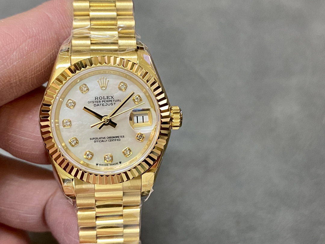 Rolex Datejust m279178 0025 Mother Of Pearl Dial Fluted Bezel 28mm Lady Replica Watch - QualitySwissReplica