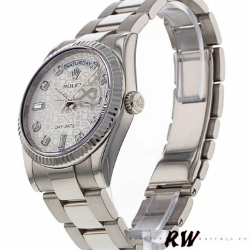 Rolex Day-Date 118239 Jubilee Silver Dial 36mm Unisex Replica Watch - QualitySwissReplica