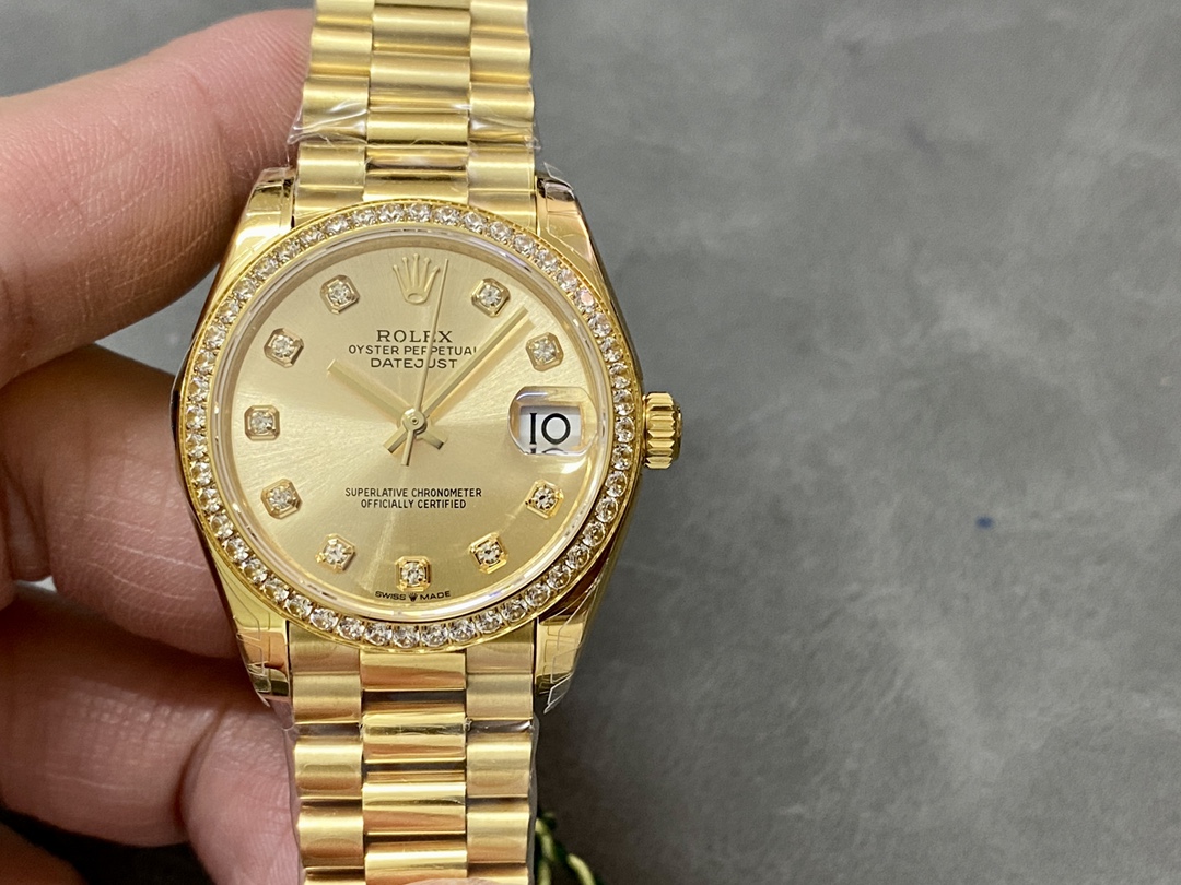 Rolex Datejust 31 Yellow Gold Champagne Dial 278288RBR 0005 Women's Watch - QualitySwissReplica