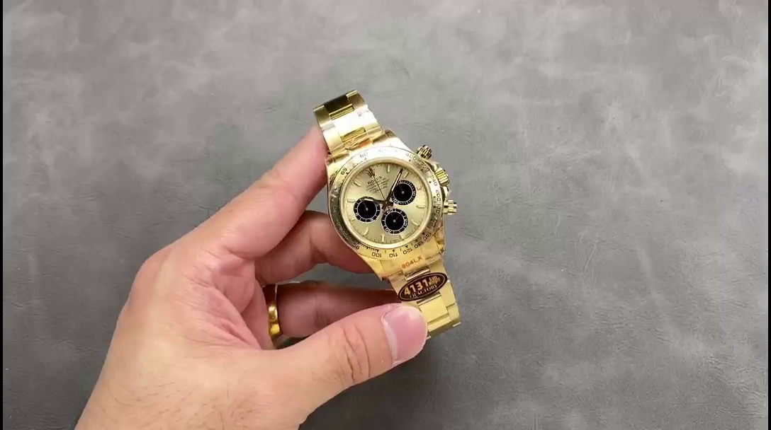 Rolex Daytona 116508 Yellow Gold Champagne Index Dial 40MM Mens Replica Watch - QualitySwissReplica