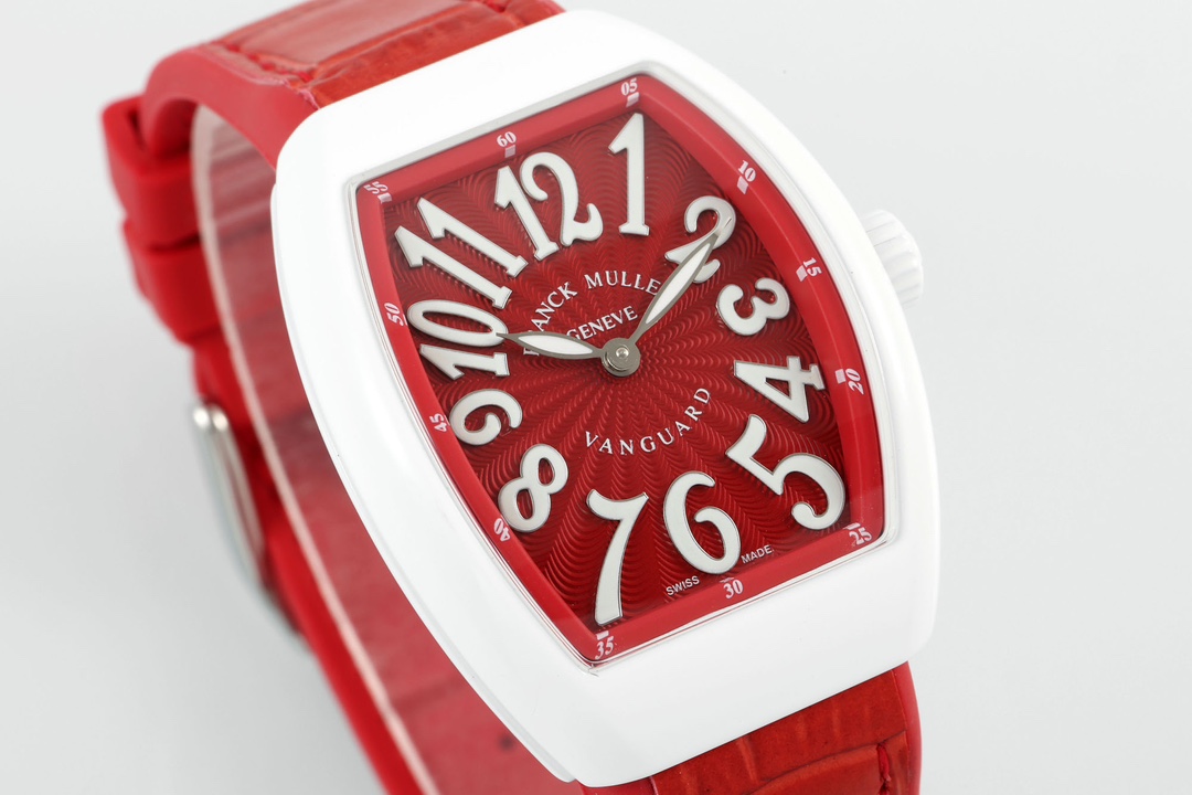 Franck Muller Women's Yacht Red Dial Leather Strap - QualitySwissReplica