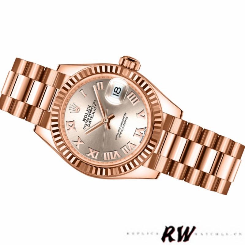 Rolex Datejust 279175 Sundust Roman Numeral Dial Fluted Bezel 28mm Lady Replica Watch - QualitySwissReplica