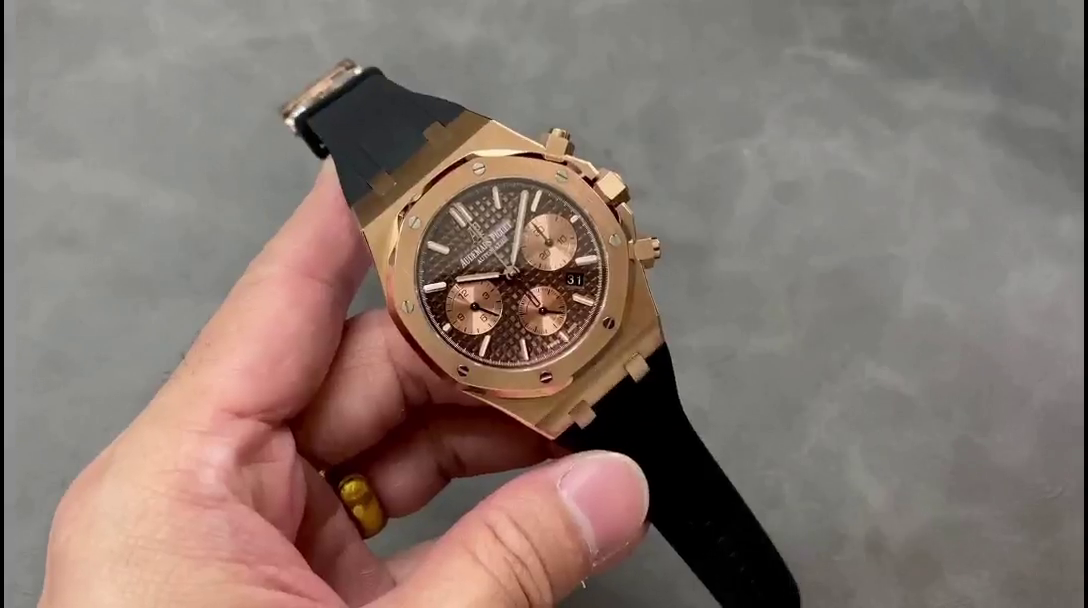 AP Royal Oak Chronograph 41 Black Rubber Strap 26239OR.OO.D812CR.01 Replica - QualitySwissReplica