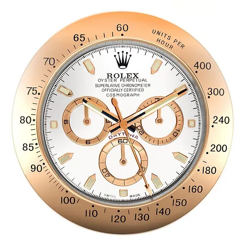 Rolex Daytona Rose Gold & White Wall Clock - QualitySwissReplica