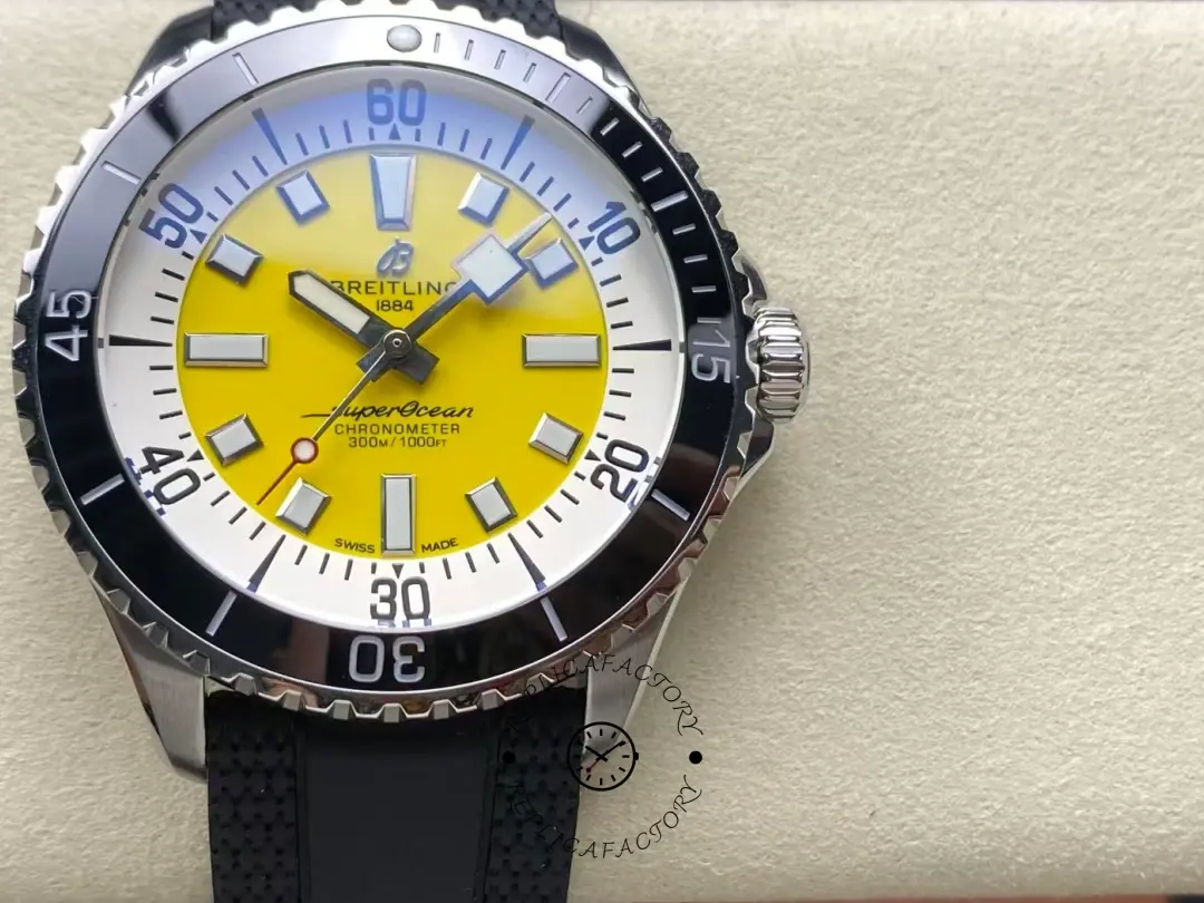 Breitling 1:1 Clone Superocean Automatic 42 Yellow Dial A17375211I1S1 Men's Watch - QualitySwissReplica