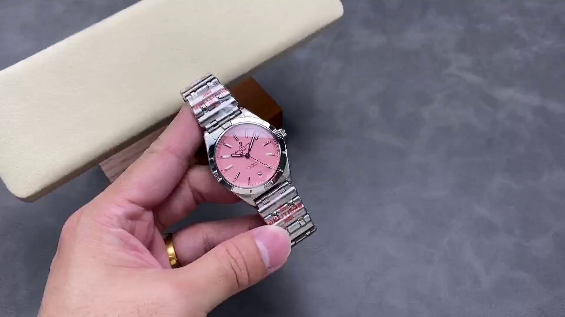 Breitling Chronomat 36mm Pink Dial A77310101K1A1 Replica - QualitySwissReplica