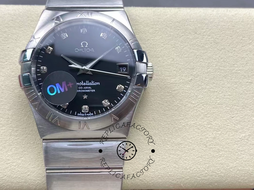 Omega Constellation Automatic 123.10.38.21.51.001 Replica Black Diamond Dial - QualitySwissReplica