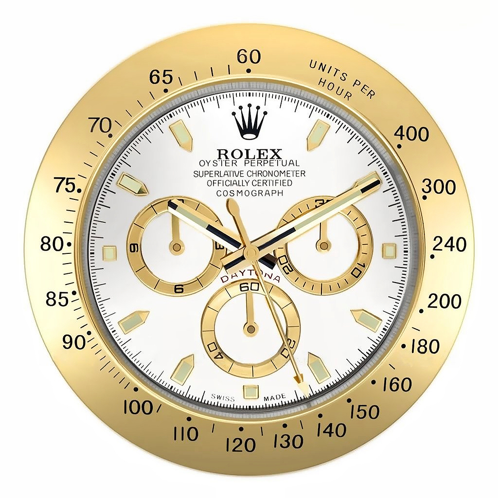 Rolex Daytona Gold & White Wall clock - QualitySwissReplica
