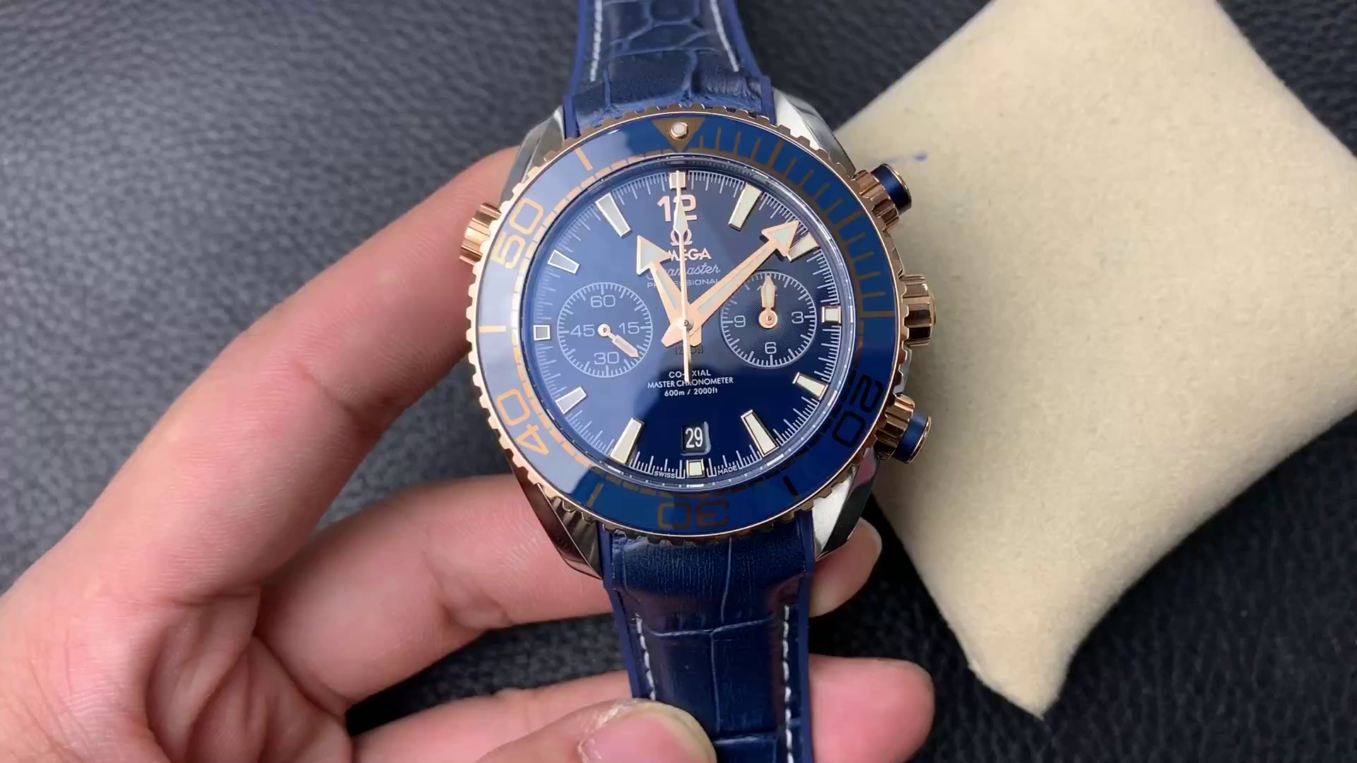 Omega Seamaster Planet Ocean 600M Co-Axial 215.23.46.51.03.001 1:1 Clone Blue Bezel - QualitySwissReplica