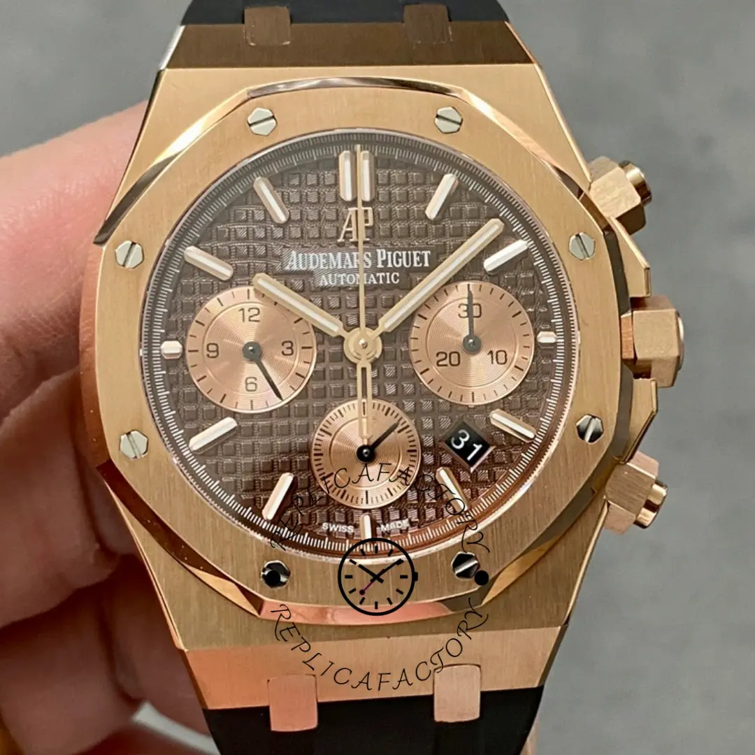 AP Royal Oak Chronograph 41 Black Rubber Strap 26239OR.OO.D812CR.01 Replica - QualitySwissReplica