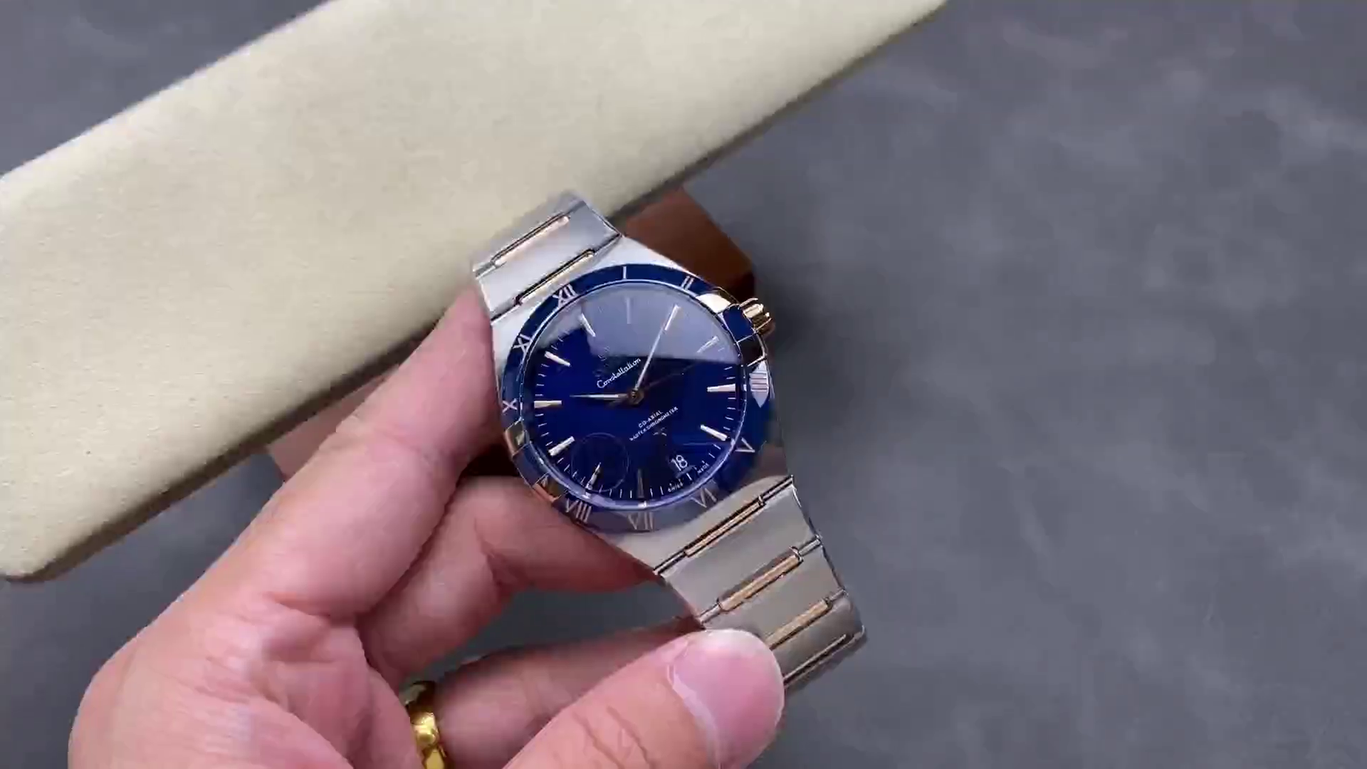 Omega Constellation 131.23.41.21.03.001 1:1 Clone 41mm Blue Dial Two-Tone Watch - QualitySwissReplica