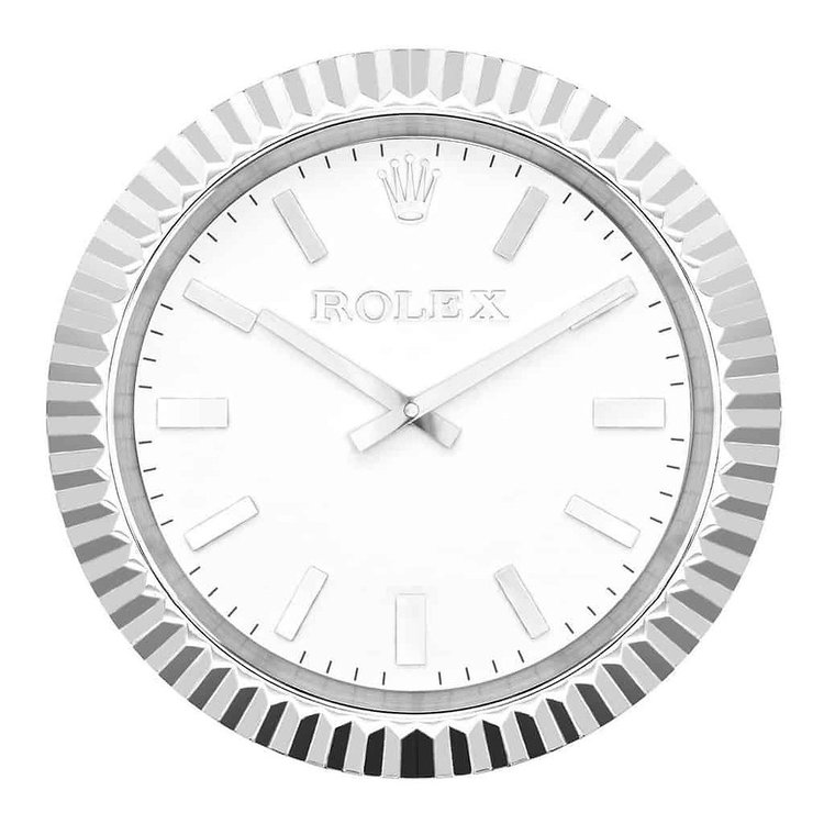 Rolex Presidential Silver & White Wall Clock - QualitySwissReplica