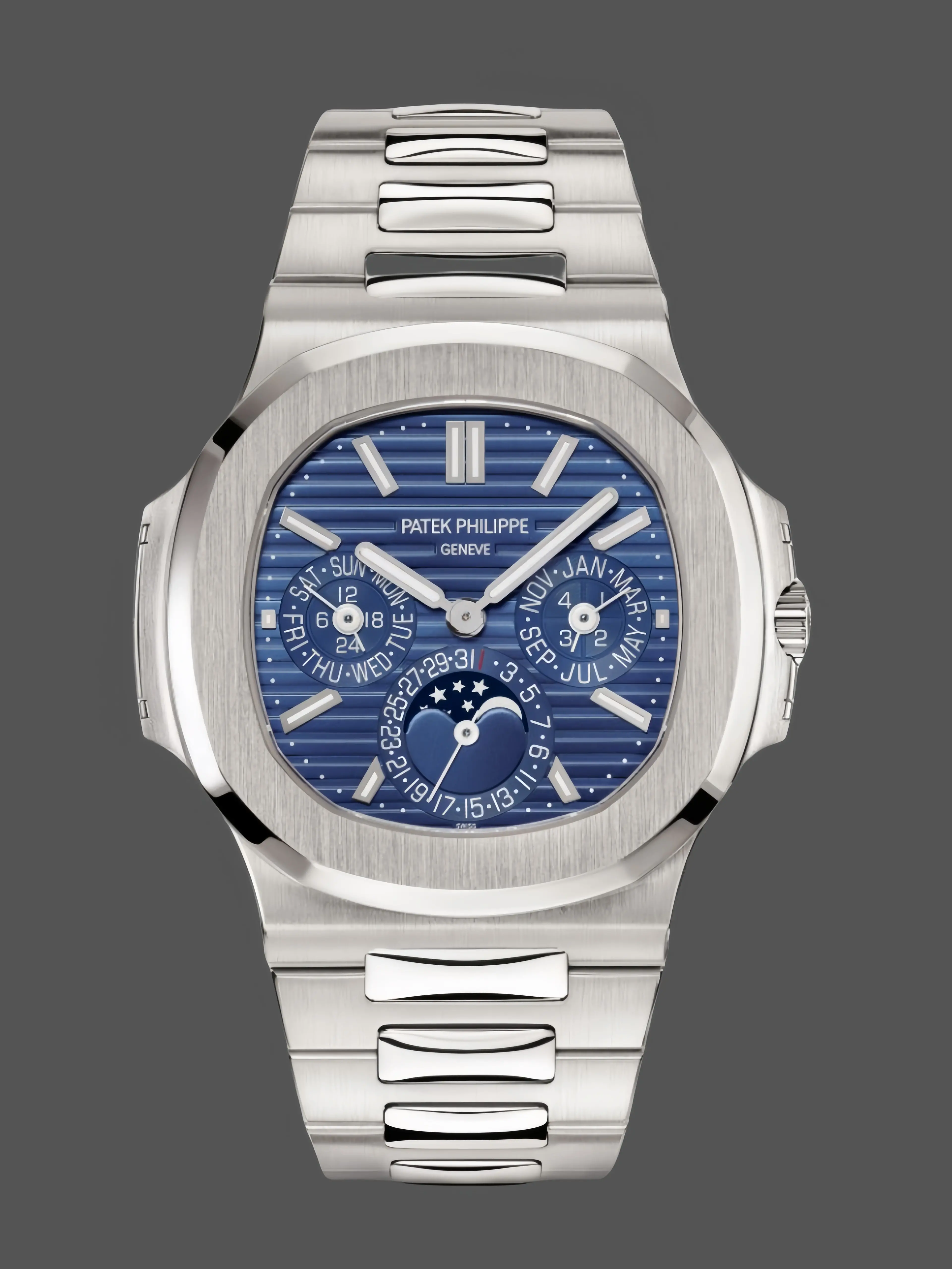 Patek Philippe Nautilus Perpetual Calendar White Gold Blue Dial 5740 1G 001 40mm - QualitySwissReplica